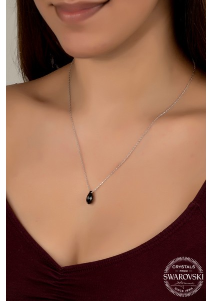 Crystal Kadın Black Drop Gümüş Kolye fiyatları