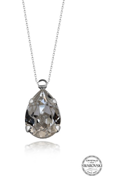 Crystal Kadın Damla Gümüş Kolye