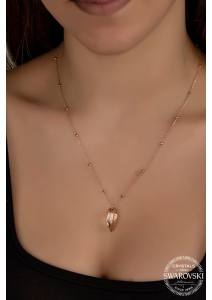 Crystal Kadın Golden Shadow Rose Gümüş Kolye fiyatları