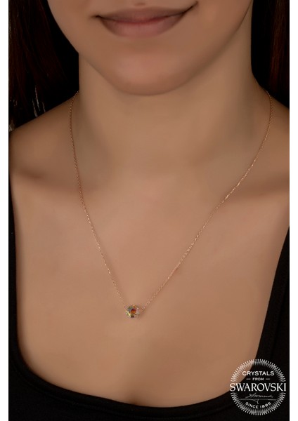 Crystal Kadın Parlak Top Rose Gümüş Kolye fiyatları