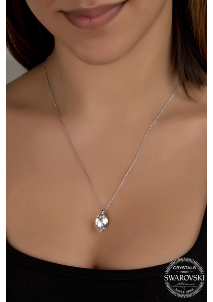 Crystal Kadın Oval Gümüş Kolye fiyatları