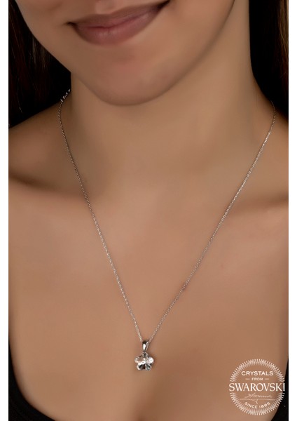 Crystal Kadın Beyaz Papatya Gümüş Kolye fiyatları