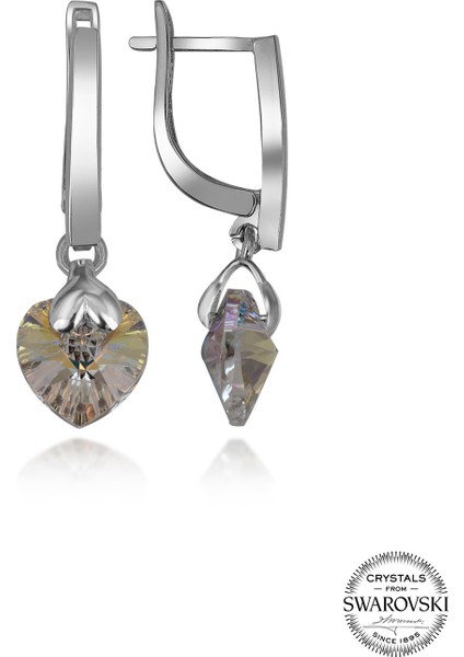 Crystal Kadın Sallantılı Parlak Kalp Küpe