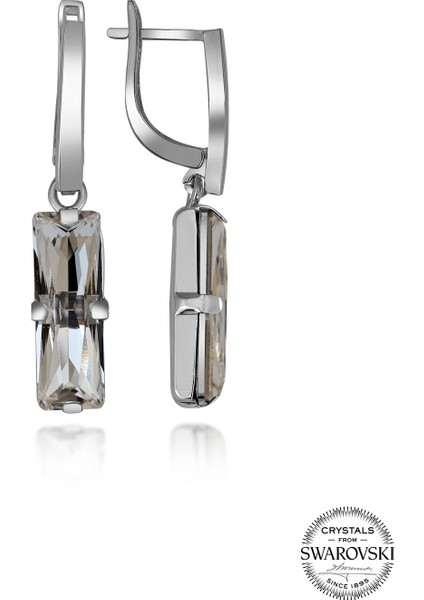 Crystal Kadın Beyaz Baget Sallantılı Küpe