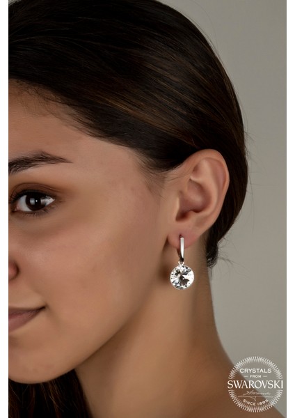 Crystal Kadın Beyaz Sallantılı Gümüş Küpe fiyatları