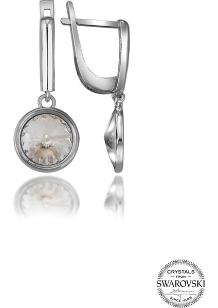 Crystal Kadın Beyaz Sallantılı Gümüş Küpe