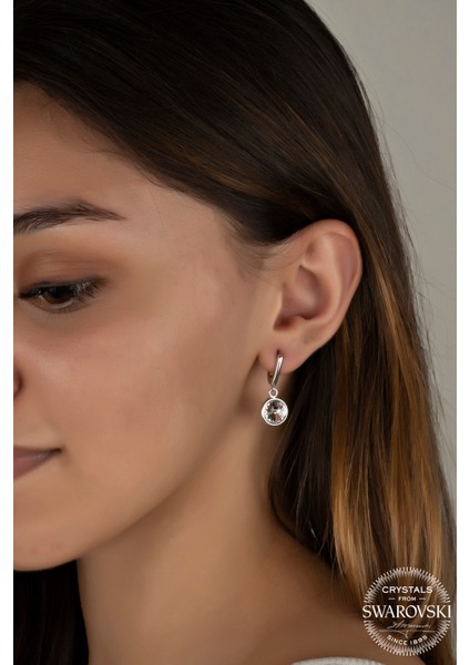 Crystal Kadın Beyaz Sallantılı Gümüş Küpe fiyatları