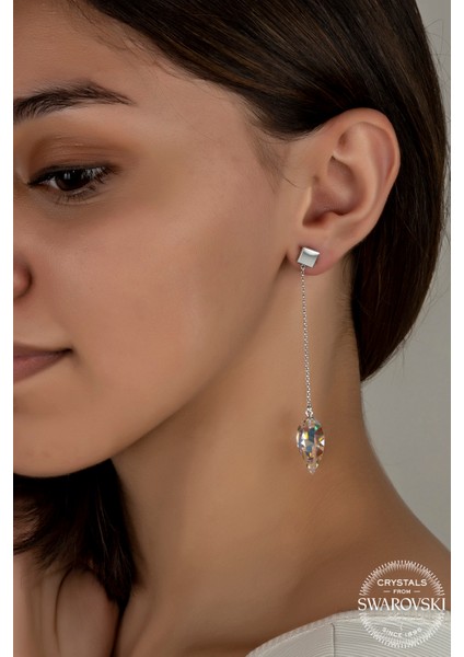 Crystal Parlak Özel Kesim Gümüş Küpe fiyatları
