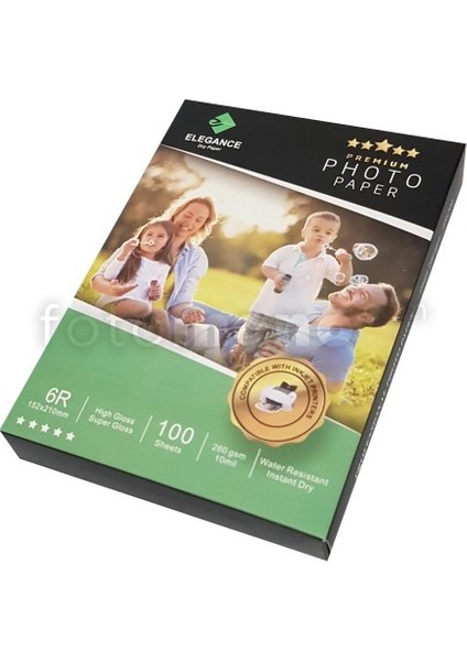 6r 15X21 cm Parlak / Gloss 260GSM 100ADET Fotoğraf Kağıdı