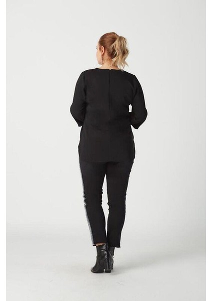 P004S Yanı Püsküllü Tam Kalıp Dar Paça Kot Pantolon Siyah modelleri