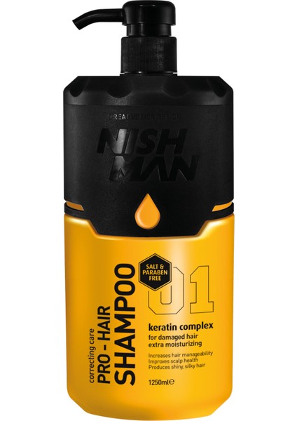 Nıshman Tuz ve Paraben Içermeyen Keratinli Saç Bakım Şampuanı 1250 ml