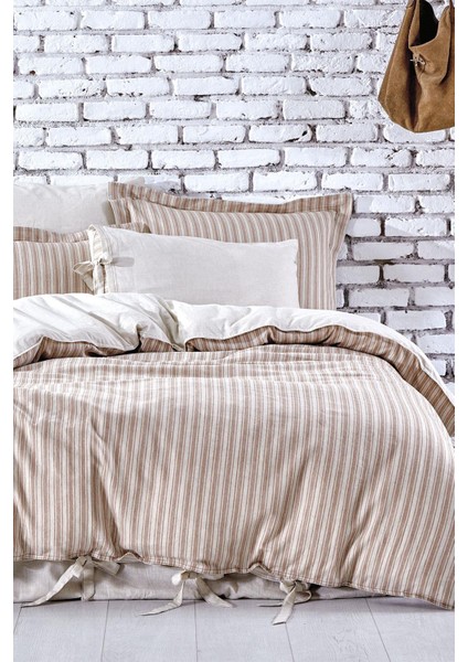 Ala Battal Boy Nevresim Takımı %100 Organik Pamuk Keten Terra 240X220 cm