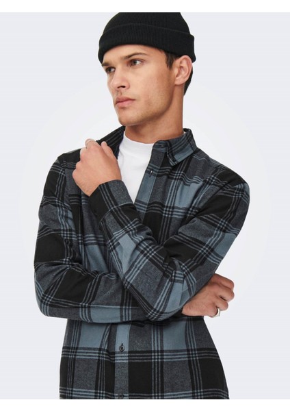 Erkek Gömlek Mavi 22022446 Onssoll Ls Check modelleri