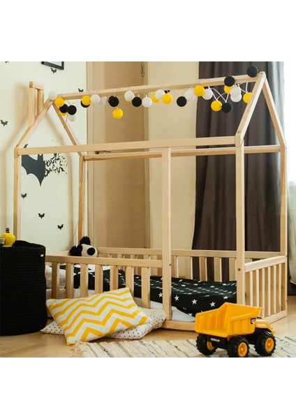 Loolpi Home Loolpi Home Montessori Bebek ve Çocuk Karyolası Unisex Doğal Ahşap Yatak