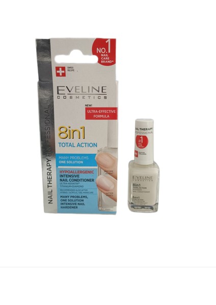 Eveline Total Action 8 In 1 Intensive Nail Conditioner Yoğun Tırnak Bakım Kremi 12 ml