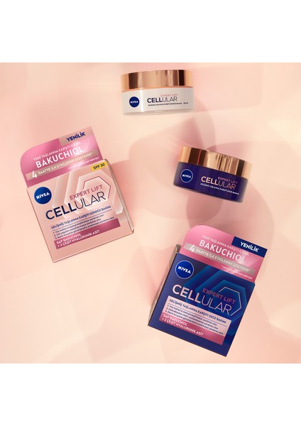 Cellular Expert Lift Saf Bakuchiol Gelişmiş Gündüz Yüz Kremi SPF 30 Güneş Koruması ve Gece Yüz Kremi 50ml,Saf Hyaluronik Asit