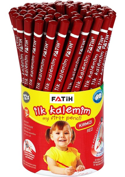 Ilk Kalemim Jumbo Üçgen Kırmızı 72 Adet