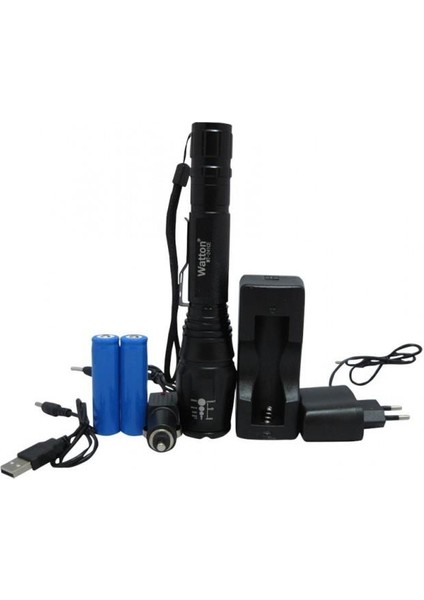 Profesyonel Tx6 Şarjlı Zoomlu El Feneri Cree T6 Fener Lamba