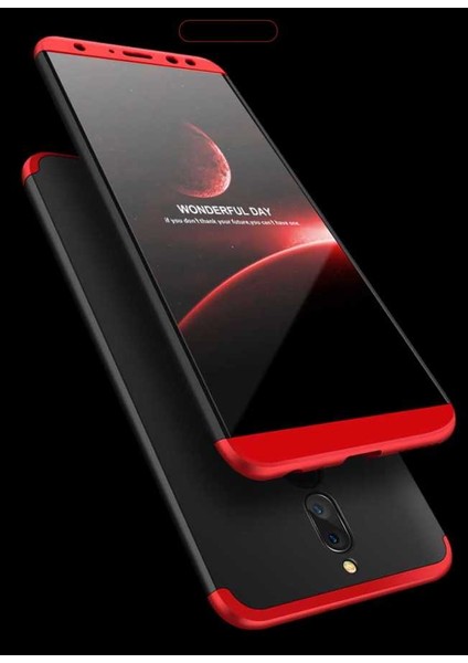 Huawei Mate 10 Lite Kılıf 360 Tam Koruma Ön ve Arka Sert Mika Kapak Orjinal Ays Gkk Kapak