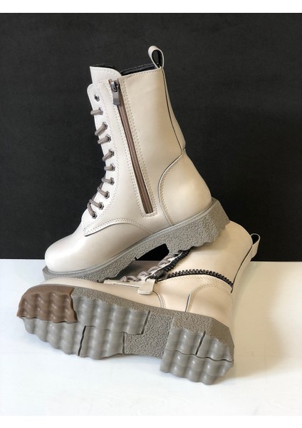 Kafkaslar Fermuar Süs Detaylı Yeni Model Bayan Postal Bot indirimleri