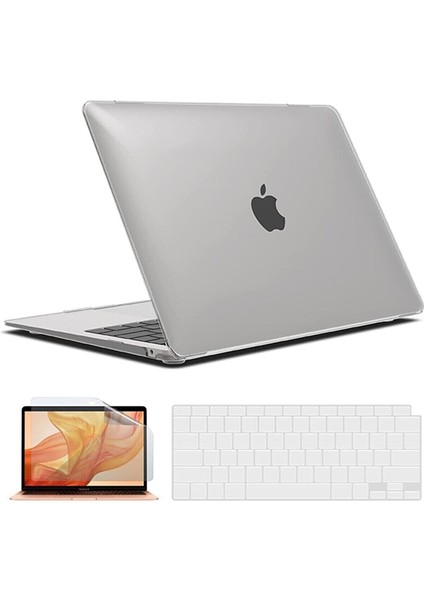 Macbook Air 13.6 Inç M2 Çip A2681 Tam Uyumlu Alt Üst Kılıf + Klavye Kılıfı + Ekran Koruyucu Film