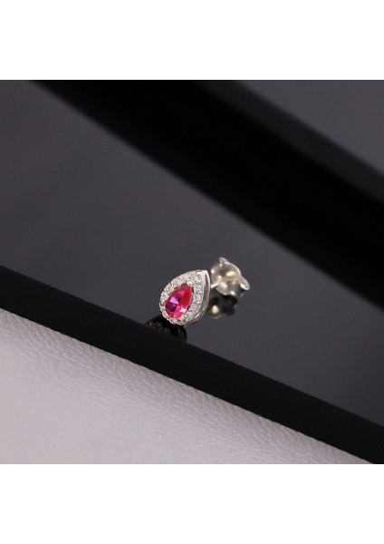 925 Ayar Gümüş Ruby Taşlı Damla Küpe indirimleri