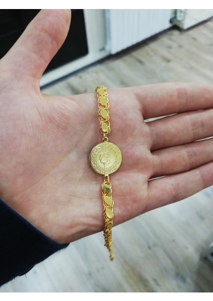 22 Ayar Altın Kaplama Pullu Çeyrek Bileklik