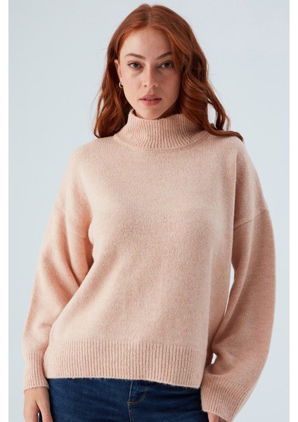 Macumba Pullover Balıkçı Yaka Yumuşak Dokulu Kadın Triko Kazak Açık Pembe fiyatları