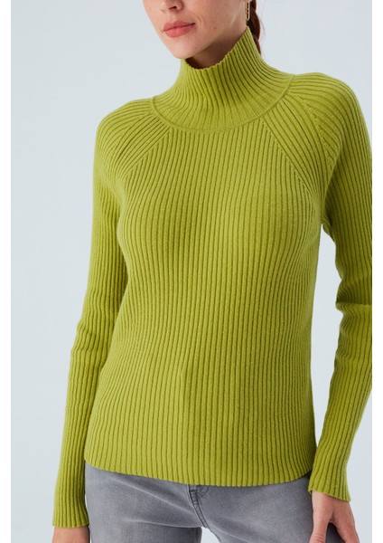 Fit Kalıp Balıkçı Yaka Kaşmir Karışım Kadın Triko Kazak Yeşil fırsatları