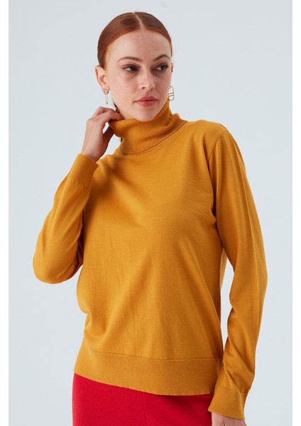 Valerıa Pullover Boğazlı Ince Kadın Triko Kazak Sarı fiyatları