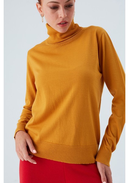 Valerıa Pullover Boğazlı Ince Kadın Triko Kazak Sarı modelleri