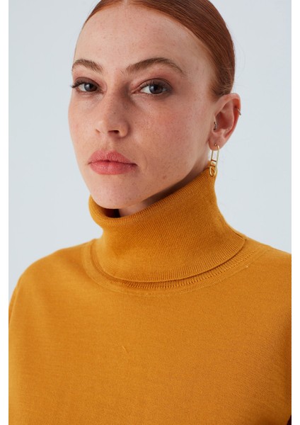 Valerıa Pullover Boğazlı Ince Kadın Triko Kazak Sarı fırsatları