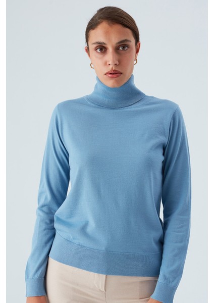 Valerıa Pullover Boğazlı Ince Kadın Triko Kazak Mavi fiyatları