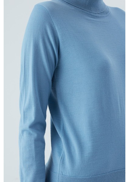 Valerıa Pullover Boğazlı Ince Kadın Triko Kazak Mavi indirimleri