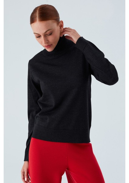 Valerıa Pullover Boğazlı Ince Kadın Triko Kazak Antrasit fiyatları