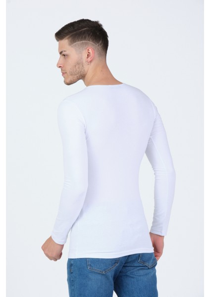 Erkek V Yaka Likralı Basic T-Shirt fiyatları