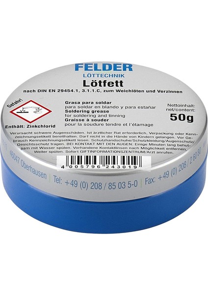 Lötfett Felder Lehim Pastası 50GRAM