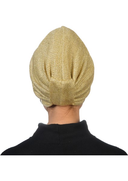 Twisted Chain Gold Altın Renkli Esnek Örme Triko Kumaş El Yapımı Şık Bone