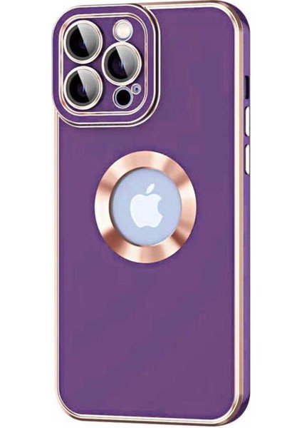 iPhone 14 Pro Max Kılıf Kamera Korumalı Logo Çevresi Halka Tasarım Lüx Kapak