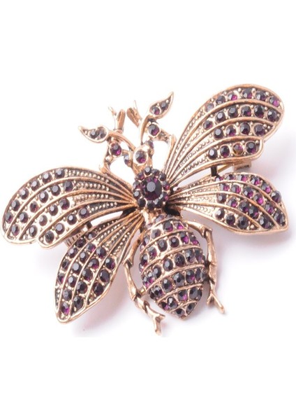 Broş Fıgurlu Otantık Desenli Bronz Kristal Taşli fiyatları