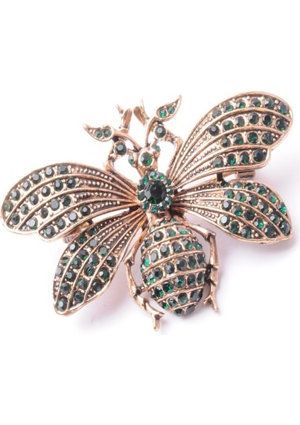 Broş Fıgurlu Otantık Desenli Bronz Kristal Taşli fiyatları