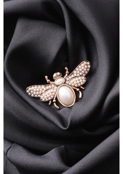 Broş Fıgurlu Otantık Desenli Bronz Kristal Taşli