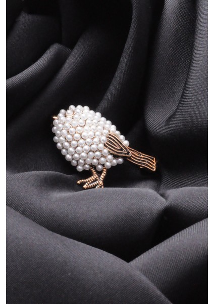 Broş Fıgurlu Otantık Desenli Bronz Kristal Taşli