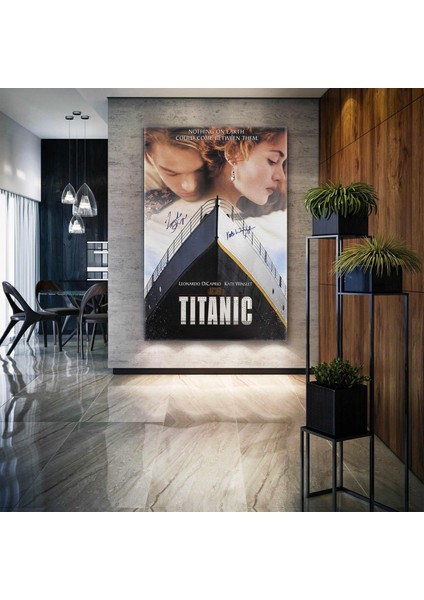 Titanik Filmi Afişi Efsane Romantik Film Jack Rose Leonardo Di Caprio Kate Winslet Imza Kanvas Tablo