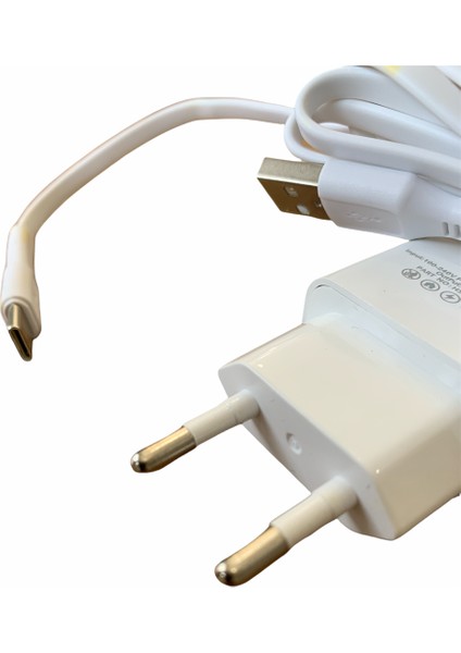 Tüm Cep Telefonları Için Type C Type-C Duvar Şarj ve Data Kablosu 2 Amper + Kablo + Başlık 2li Set