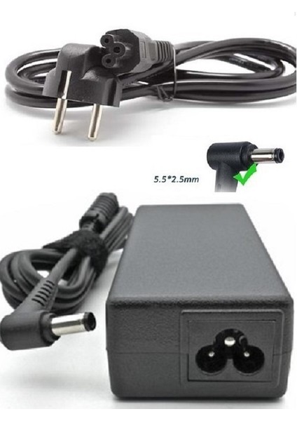 Asus ADP-65DW A,ADP-65DW C,ADP-65DW Z Uyumlu Muadil Ürün 2 Yıl Ithalatçı Firma Garanti Kapsamında Laptop Notebook Şarj Adaptörü 3.42A 19V 3.42A 65W 5.5*2.5mm