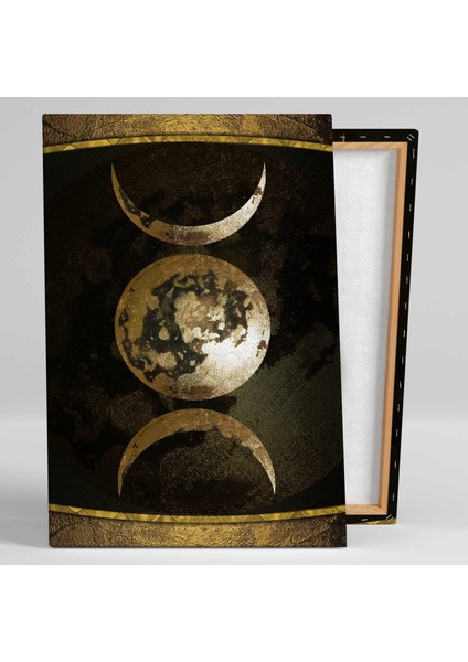 Gold Ayın Dolunay ve Hilal Hali Moon Phase Gökyüzü Kanvas Tablo fiyatları