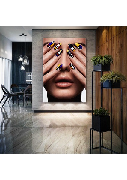 Nail Art Sanat Eseri Tırnak Süsü Tırnak Tasarım Stüdyosu Kanvas Tablo