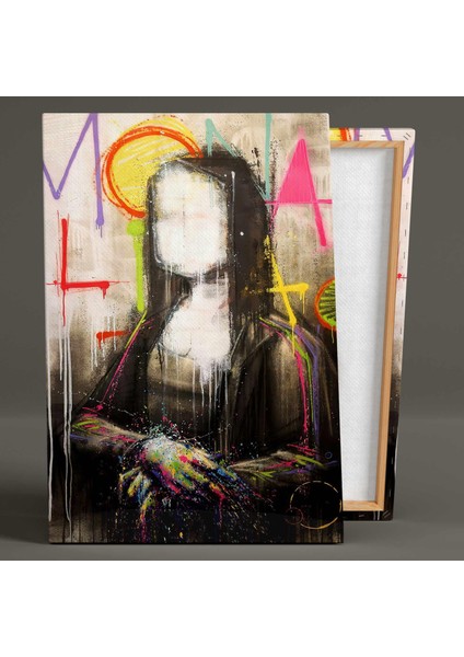 Mona Lisa Portresi Grafiti Versiyonu Renkli Sprey Boya Leonardo Da Vinci Kanvas Tablo fiyatları