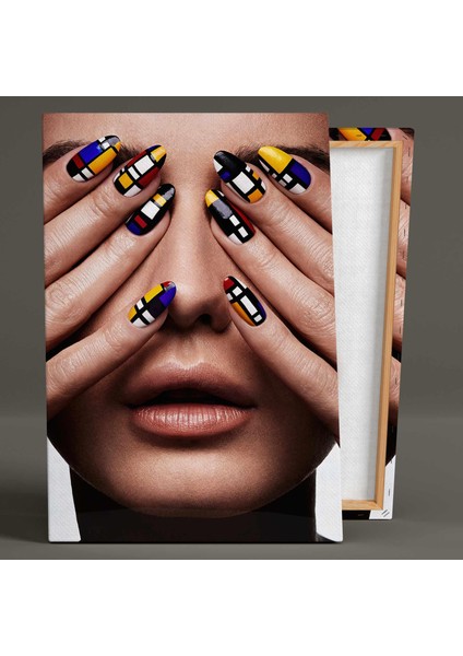 Nail Art Sanat Eseri Tırnak Süsü Tırnak Tasarım Stüdyosu Kanvas Tablo